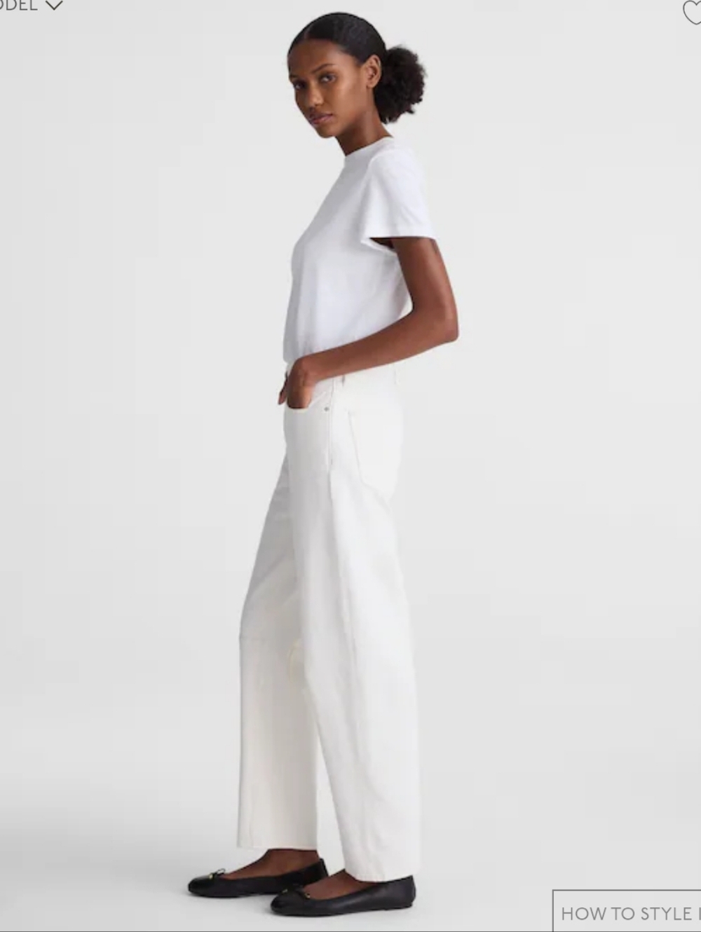 NEW Madewell The Darted Barrel-Leg Jean Vintage Canvas White Size 28 - Picture 12 of 12